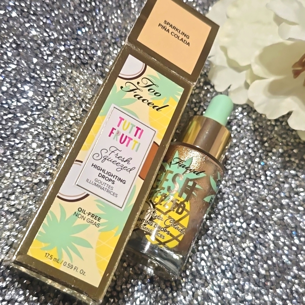 ❇️SPARKLING PINA COLADA Too Faced RARE Tutti Frutti Highlighting Drops NWT - Picture 6 of 7